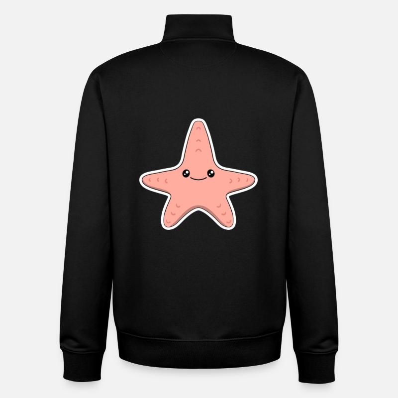 étoile de mer - Sweat zippé unisexe en coton bio Stanley/Stella - noir