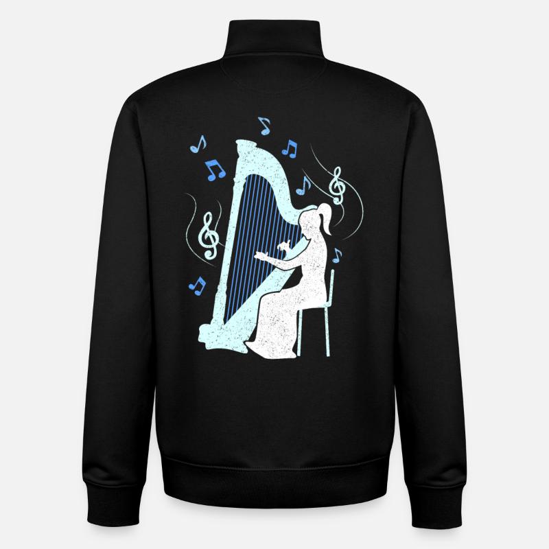 Harp player - Unisex Organic Zip Sweatshirt by Stanley/Stella - black