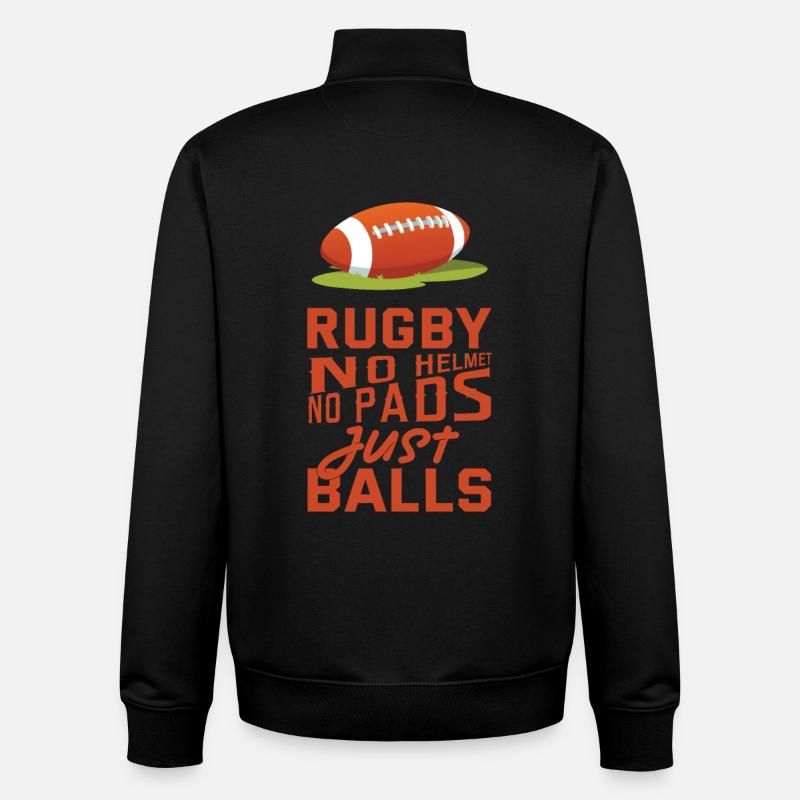 Sport de rugby cadeau - Sweat zippé unisexe en coton bio Stanley/Stella - noir