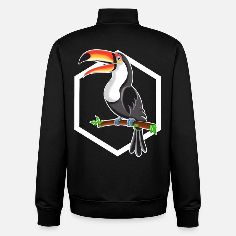 toucan - Sweat zippé unisexe en coton bio Stanley/Stella - noir
