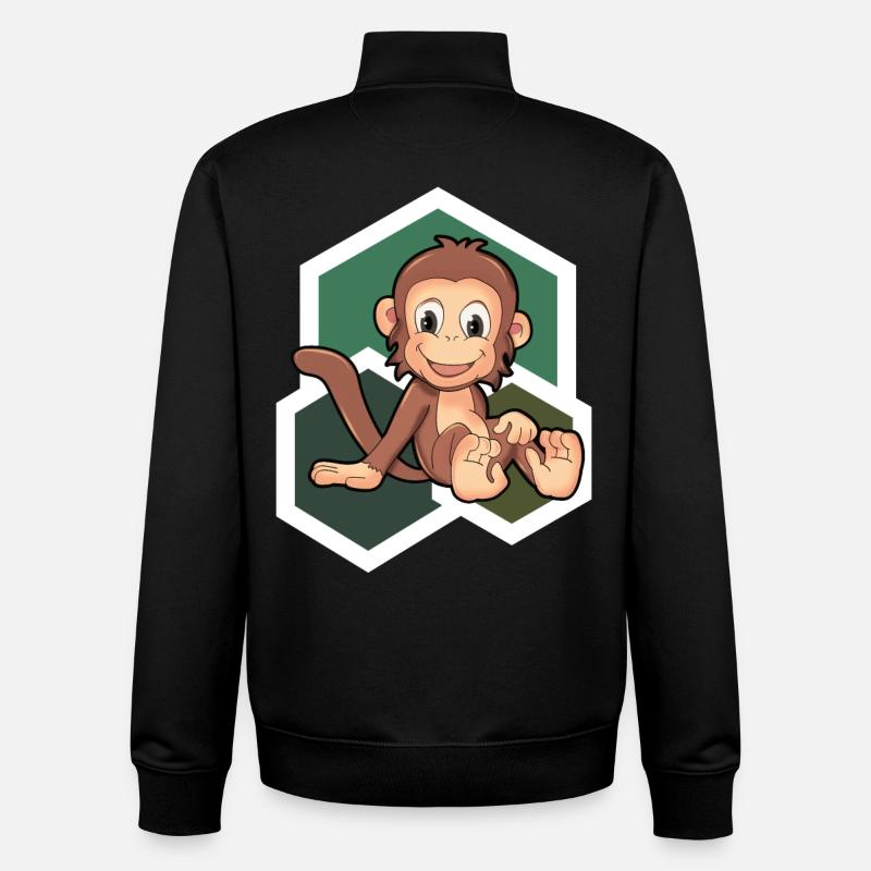 Süßes Äffchen - Unisex Organic Zip Sweatshirt von Stanley/Stella - Schwarz