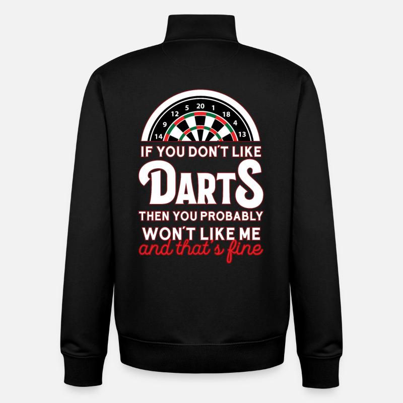 Darts Humor Spruchshirt - Unisex Organic Zip Sweatshirt von Stanley/Stella - Schwarz