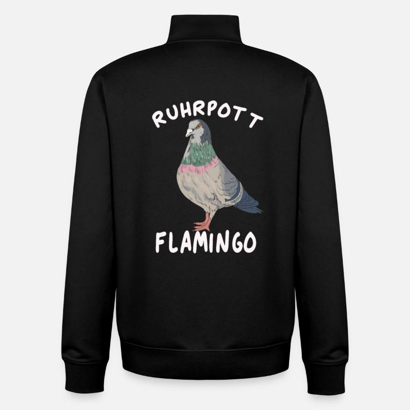 Ruhrpott Flamingo Taube - Unisex Organic Zip Sweatshirt von Stanley/Stella - Schwarz