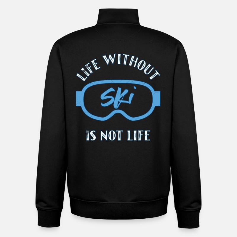 Ski Sport - Sweat zippé unisexe en coton bio Stanley/Stella - noir