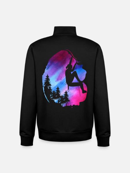Aventure en tyrolienne grimpeuse - Sweat zippé unisexe en coton bio Stanley/Stella - noir