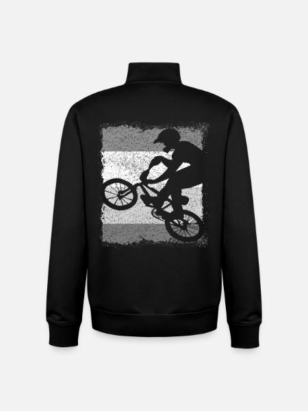 BMX Vélo Gris - Sweat zippé unisexe en coton bio Stanley/Stella - noir