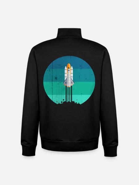 Space rocket rocket launch - Unisex Organic Zip Sweatshirt by Stanley/Stella - black