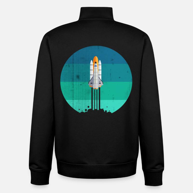 Lancement d'une fusée spatiale - Sweat zippé unisexe en coton bio Stanley/Stella - noir