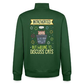 introvert - Unisex Organic Zip Sweatshirt by Stanley/Stella - bottle green - Back - AI Model Male 185 dark (185cm)