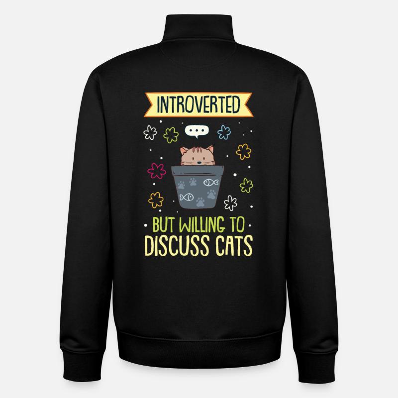 introvert - Unisex Organic Zip Sweatshirt by Stanley/Stella - black