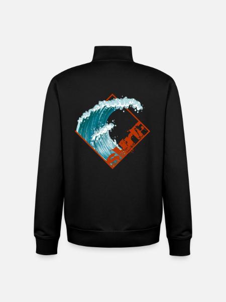 Surf wave surfer surfers - Unisex Organic Zip Sweatshirt by Stanley/Stella - black