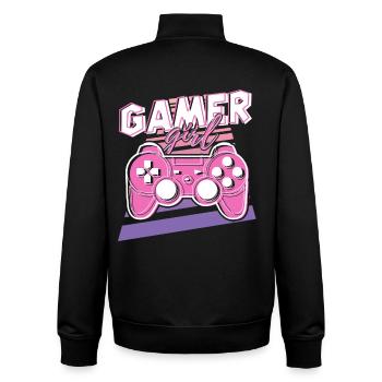 Manette rétro Gamer Girl rose - Sweat zippé unisexe en coton bio Stanley/Stella - noir - Dos - AI Model Male 185 light (185cm)