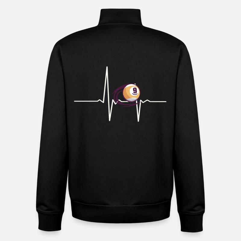 Billard Billardkugel Herzschlag - Unisex Organic Zip Sweatshirt von Stanley/Stella - Schwarz