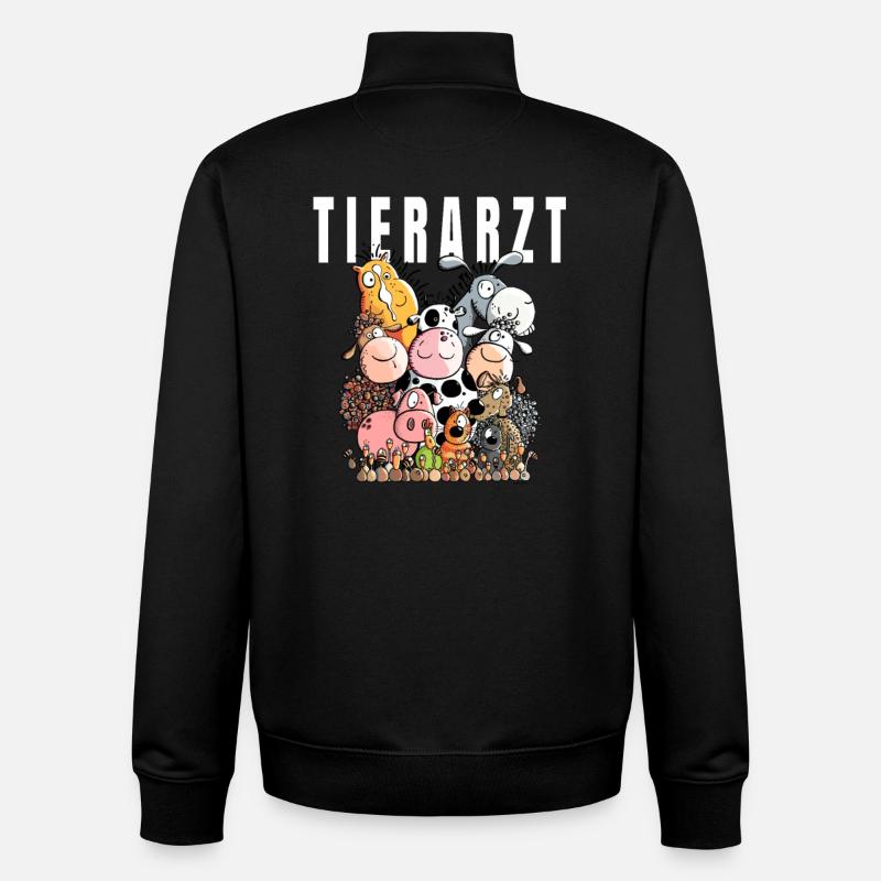 Happy Tierarzt - Unisex Organic Zip Sweatshirt von Stanley/Stella - Schwarz