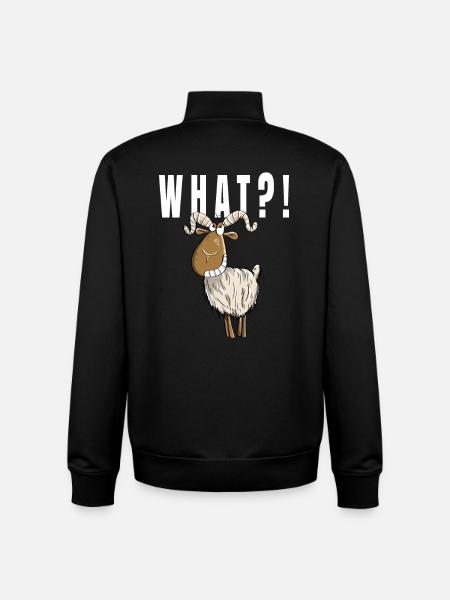 What ?! Drôle de chèvre - Sweat zippé unisexe en coton bio Stanley/Stella - noir