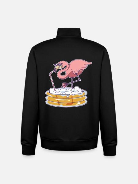 Piscine Flamingo - Sweat zippé unisexe en coton bio Stanley/Stella - noir