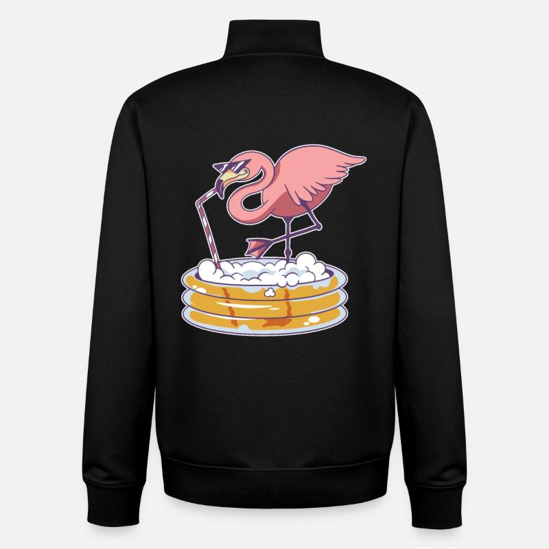 Flamingo Pool - Unisex Organic Zip Sweatshirt von Stanley/Stella - Schwarz
