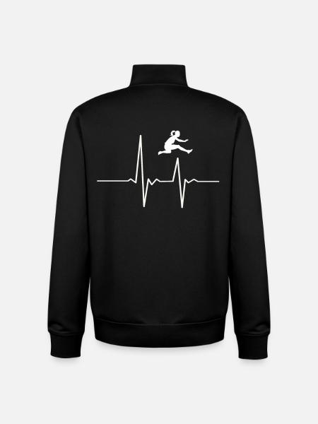 Hurdling Heartbeat - Unisex Organic Zip Sweatshirt by Stanley/Stella - black