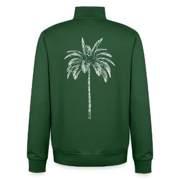Palm Beach Outfit Beachwear Surfing Aloha Palm Trees - Unisex Organic Zip Sweatshirt by Stanley/Stella - bottle green - Back - AI Model Male 185 dark (185cm)