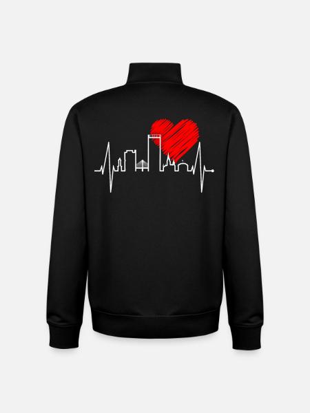 Bonn skyline heartbeat Bonn I love my Bonn - Unisex Organic Zip Sweatshirt by Stanley/Stella - black