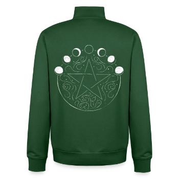Pentagram phases de lune Sorcellerie Occulte Wicca - Sweat zippé unisexe en coton bio Stanley/Stella - vert bouteille - Dos - AI Model Male 185 dark (185cm)
