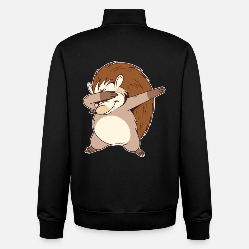 Dabbing hérisson - Sweat zippé unisexe en coton bio Stanley/Stella - noir