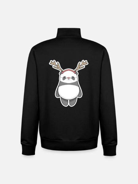 Christmas Panda - Unisex Organic Zip Sweatshirt by Stanley/Stella - black