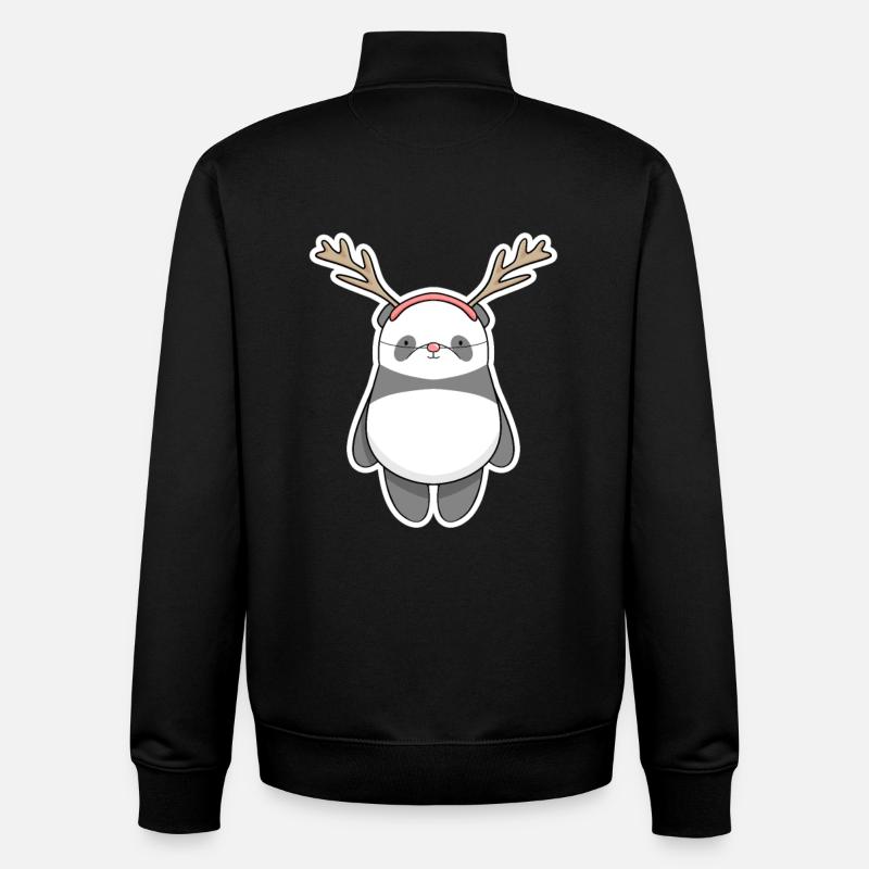 Christmas Panda - Unisex Organic Zip Sweatshirt by Stanley/Stella - black
