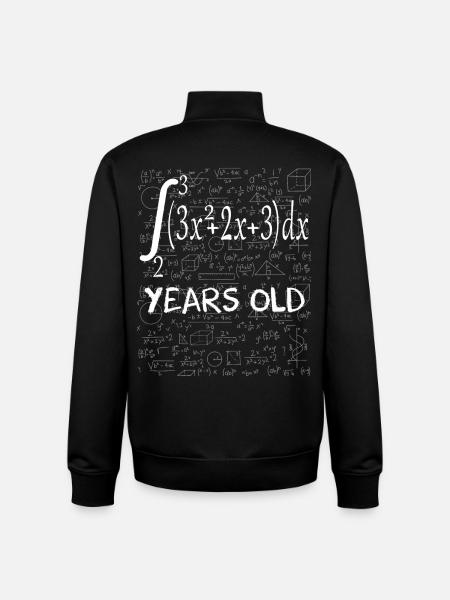 Funny Math Geek Integral Calculus 27th Birthday 27 - Unisex Organic Zip Sweatshirt by Stanley/Stella - black