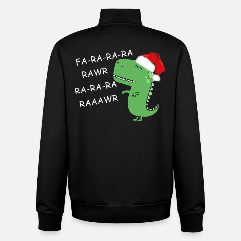 dinosaur christmas - Unisex Organic Zip Sweatshirt by Stanley/Stella - black