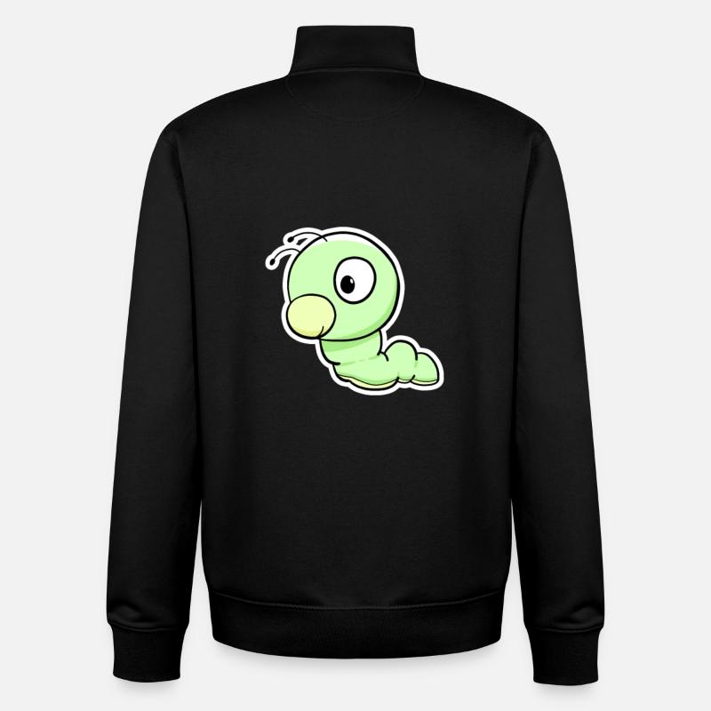 Dessin animé du Ver Vert - Sweat zippé unisexe en coton bio Stanley/Stella - noir