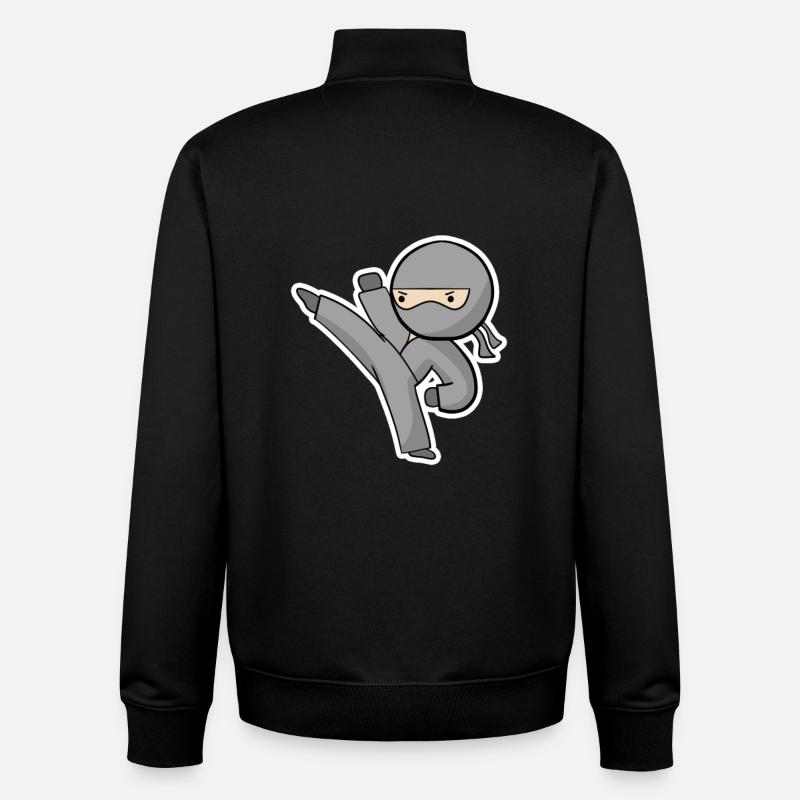 Ninja Kick - Unisex Organic Zip Sweatshirt by Stanley/Stella - black