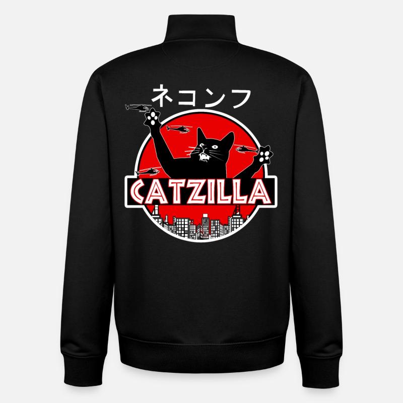 Catzilla Katze - Unisex Organic Zip Sweatshirt von Stanley/Stella - Schwarz