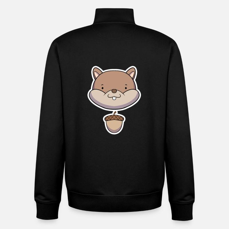 squirrel - Unisex Organic Zip Sweatshirt by Stanley/Stella - black