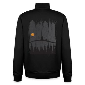 Harz Style - Brocken Forest Hiking Gift - Unisex Organic Zip Sweatshirt by Stanley/Stella - black - Back - AI Model Male 185 light (185cm)