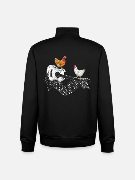 Chicken Holder Guitar Musician Gift - Unisex Organic Zip Sweatshirt by Stanley/Stella - black