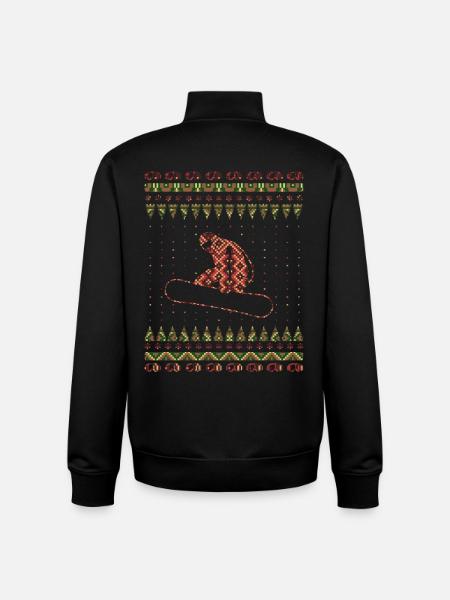 Snowboarder snowboard winter christmas - Unisex Organic Zip Sweatshirt by Stanley/Stella - black