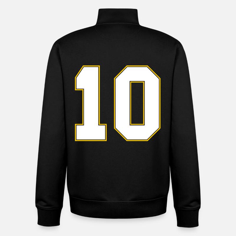 Maillot 10 numéros - Sweat zippé unisexe en coton bio Stanley/Stella - noir