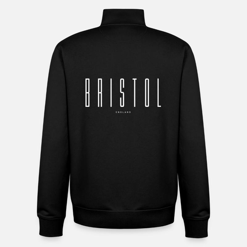 Lettrage Bristol - Sweat zippé unisexe en coton bio Stanley/Stella - noir