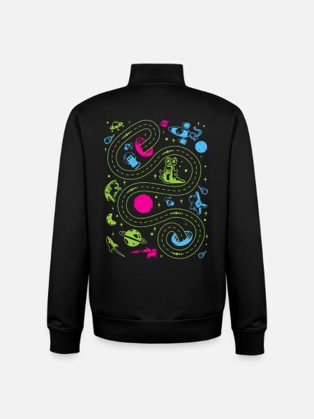 Outer Space Car Track Kids - Unisex Organic Zip Sweatshirt by Stanley/Stella - black