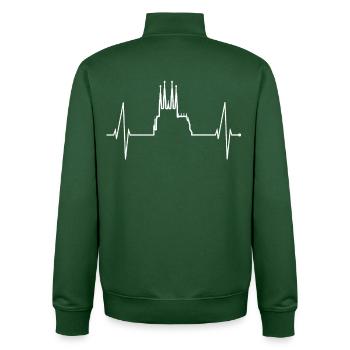 Barcelone Skyline rythme cardiaque Sagrada Familia Fan - Sweat zippé unisexe en coton bio Stanley/Stella - vert bouteille - Dos - AI Model Male 185 dark (185cm)