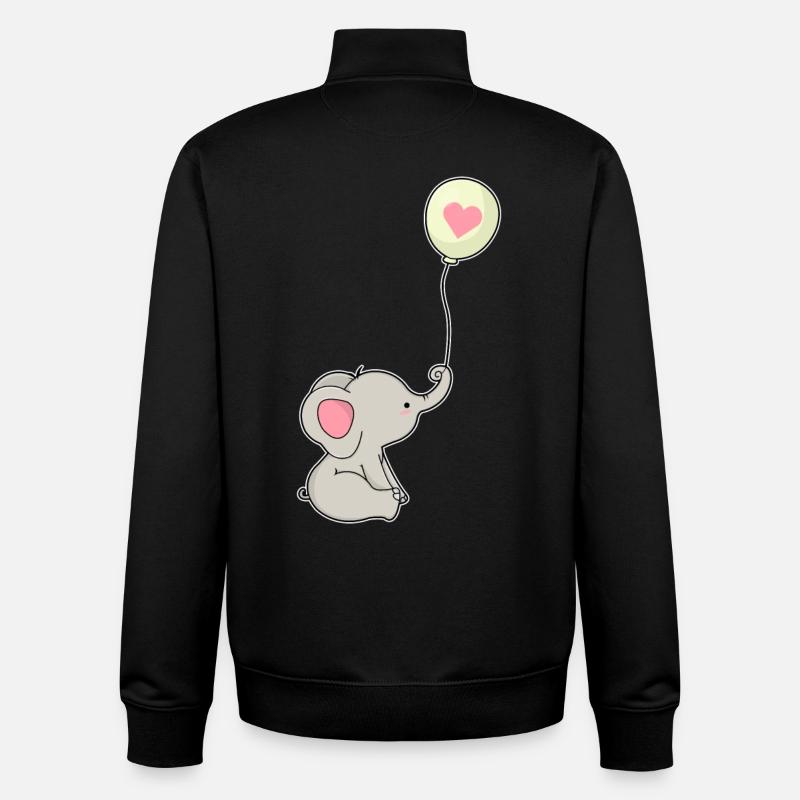 Ballon éléphant - Sweat zippé unisexe en coton bio Stanley/Stella - noir