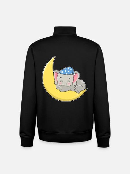 Elephant Moon - Unisex Organic Zip Sweatshirt by Stanley/Stella - black