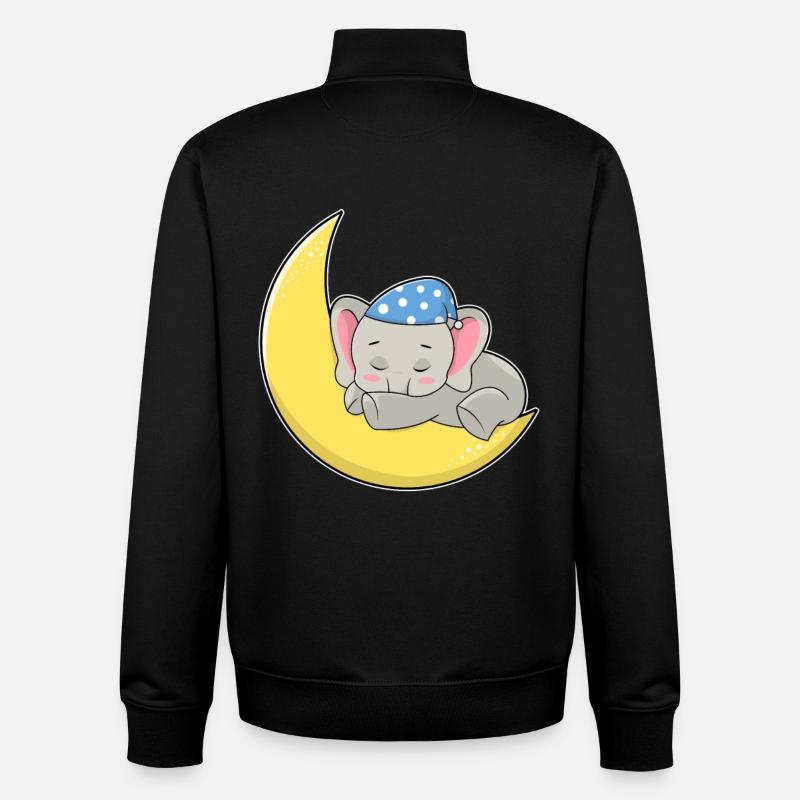 Elephant Moon - Unisex Organic Zip Sweatshirt by Stanley/Stella - black
