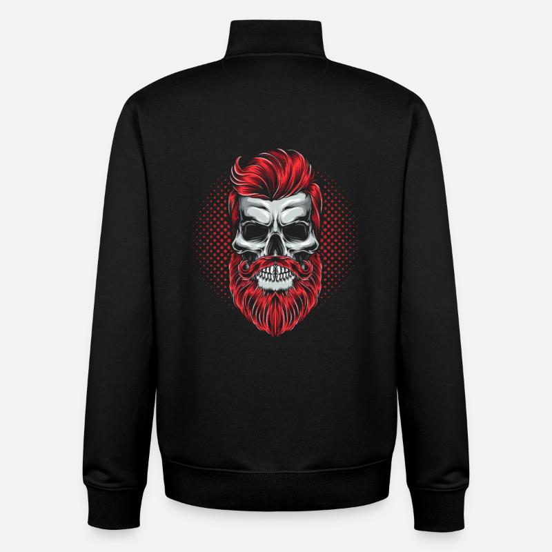 Hipster Skeleton - Unisex Organic Zip Sweatshirt by Stanley/Stella - black