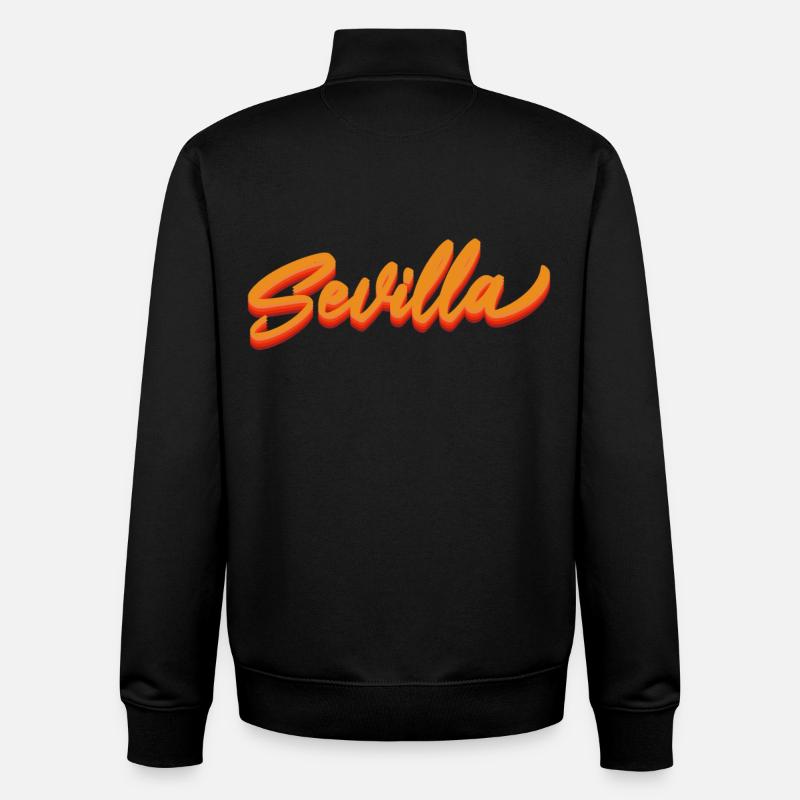 Sevilla Gradient Script Logo - Unisex Organic Zip Sweatshirt von Stanley/Stella - Schwarz