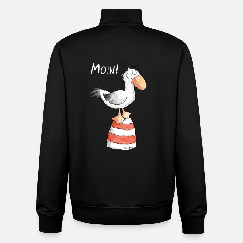 Moin Möwe I Nordsee Urlaub Geschenk - Unisex Organic Zip Sweatshirt von Stanley/Stella - Schwarz