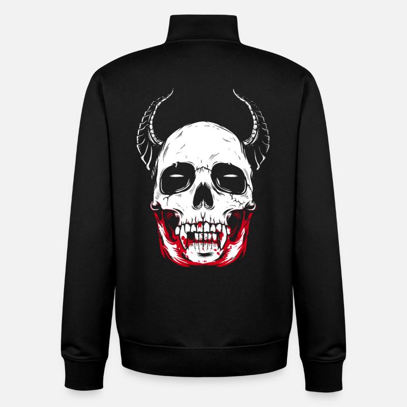 Vampire skeleton horror skull - Unisex Organic Zip Sweatshirt by Stanley/Stella - black