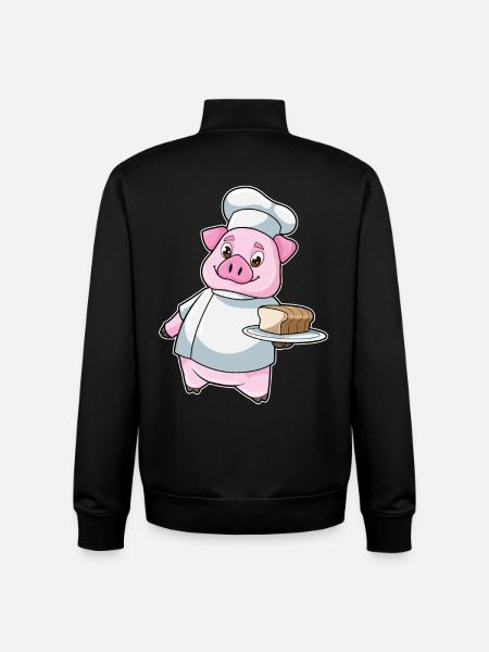 Schwein Bäcker Kuchen Backen - Unisex Organic Zip Sweatshirt von Stanley/Stella - Schwarz