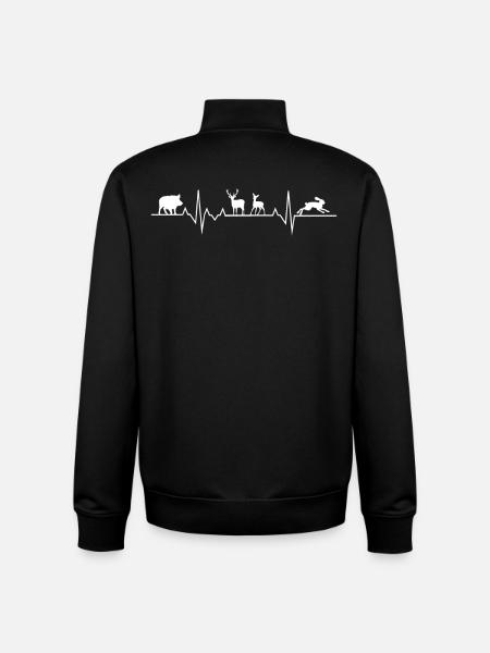 Herzschlag Jagd Jäger Wald - Unisex Organic Zip Sweatshirt von Stanley/Stella - Schwarz
